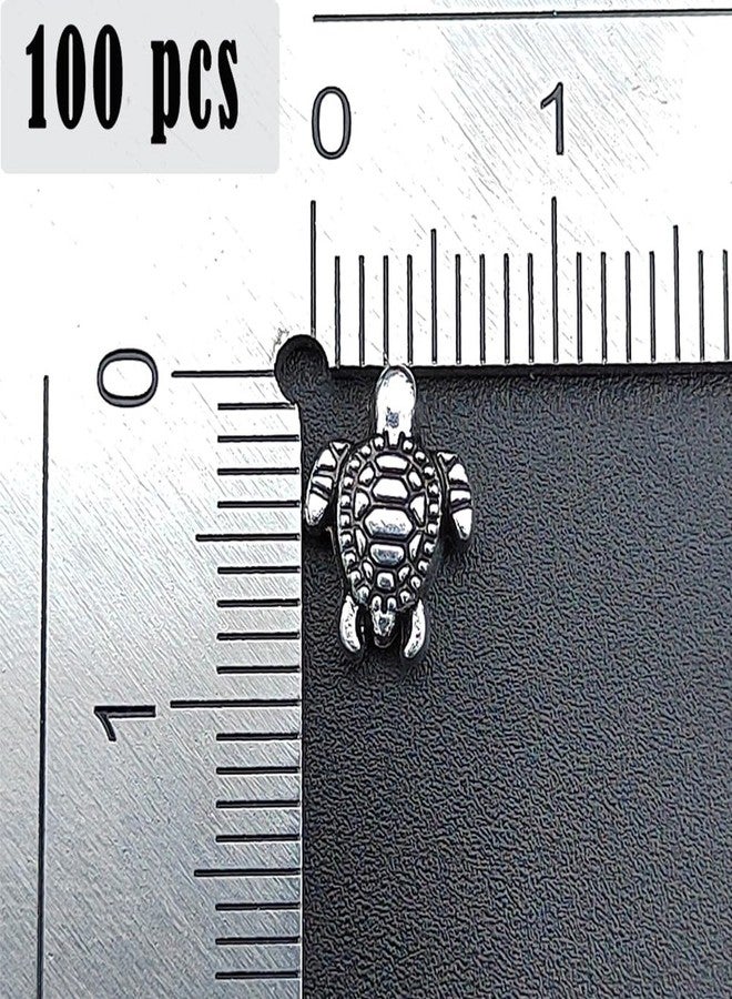 metulip 100Pcs Tiny Turtle Beads Antique Silver Turtle Beads 0.9x0.7cm Mini Turtle Shaped Beads Metal Turtle Beads for Crafts Making Bracelet Necklace Keychain DIY Supplies - Image 5