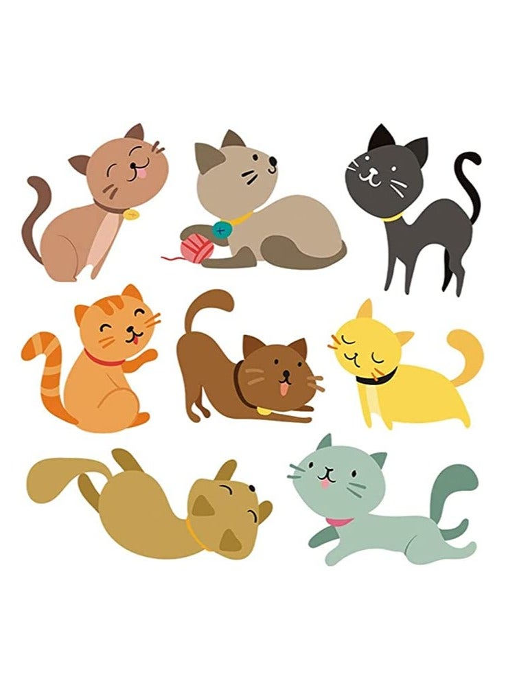 Iron on Transfers Patches 52Pcs lovely Cats Heat Transfer Stickers Assorted Lovely Cat Design Iron on Appliques Animal Decal for Kids T-Shirts Bags Clothing DIY Decorations Garments Accessories - Image 4