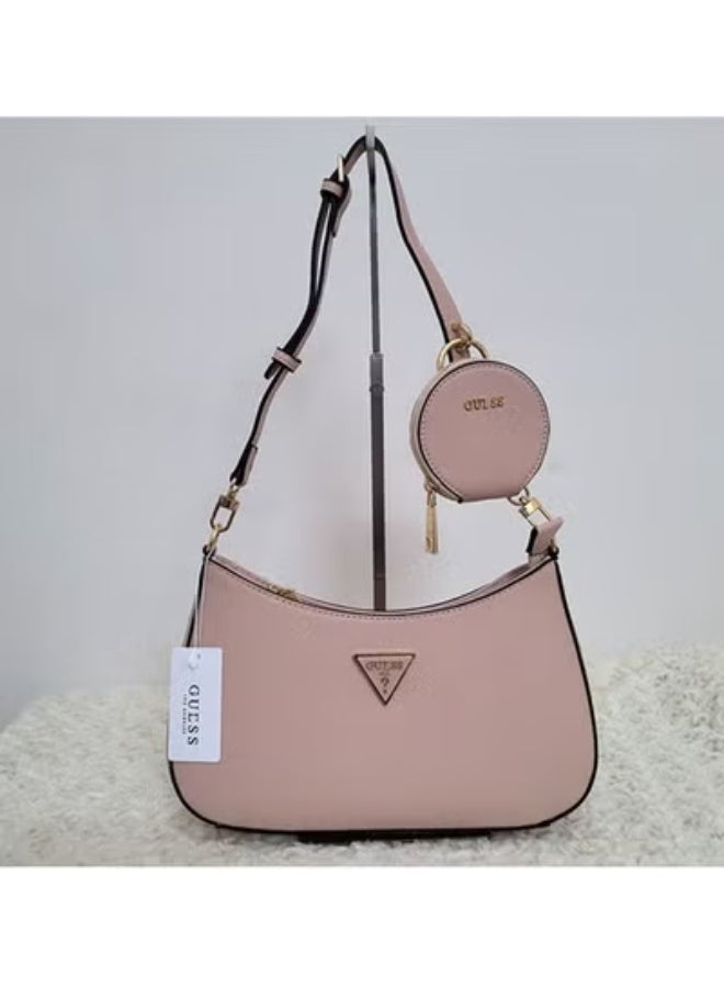 GUESS BY MARCIANO Women's Zipper Shoulder Bag PU Handbag Pink 29cm * 18cm * 6cm - Image 4