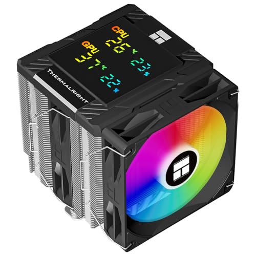 Thermalright Peerless Assassin 120 Digital ARGB Black CPU Air Cooler Digital Screen Top Cover6 Heatpipes Computer CPU Cooler for AM4AM5Intel LGA17001851115011511200 PC CoolerBlack ARGB - Image 1