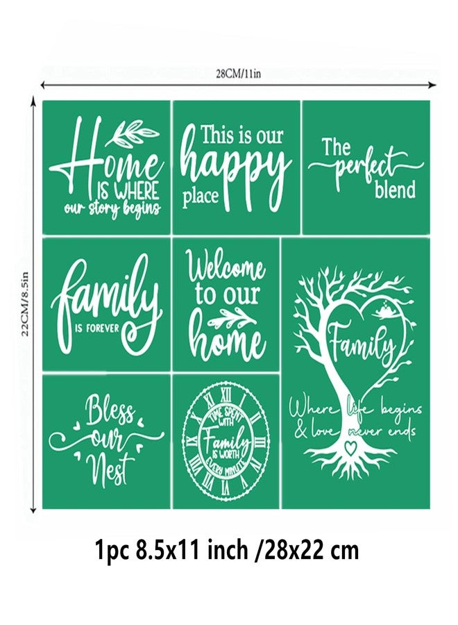 JAJADO Farmhouse Family Silk Screen Stencils Reusable Adhesive Stencil Family Sentiments Welcome Farmhouse Burning Stencils for Painting On Wood Sign Canvas Fabric, Art Craft Paint Stencil 8.5x11“ - Image 5