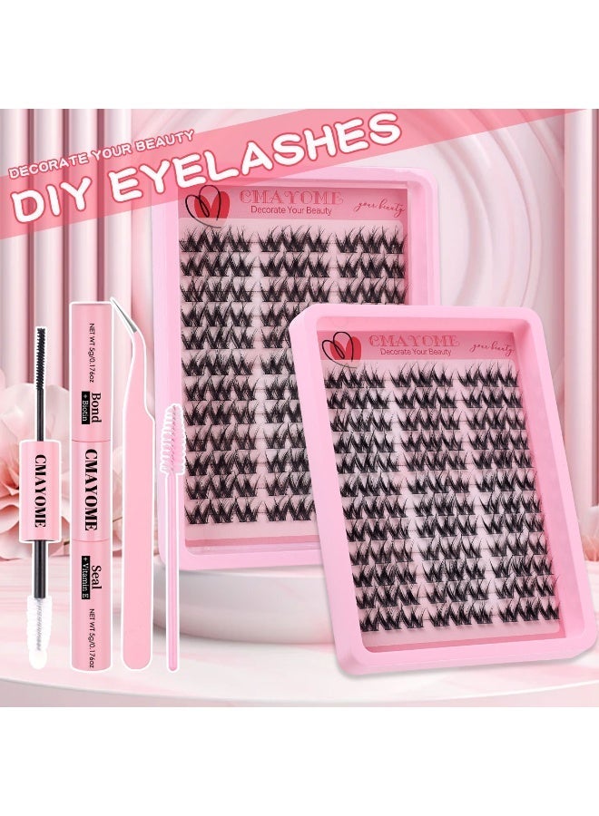 كمايو 108 قطعة من الرموش الصناعية مع مجموعة لاصقة، ومجموعات رموش فردية مع لاصق رموش، وفرشاة رموش وملاقط، ومجموعة تمديد الرموش، سهلة الاستخدام في المنزل. - Image 2