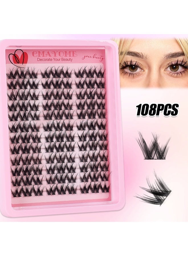 كمايو 108 قطعة من الرموش الصناعية مع مجموعة لاصقة، ومجموعات رموش فردية مع لاصق رموش، وفرشاة رموش وملاقط، ومجموعة تمديد الرموش، سهلة الاستخدام في المنزل. - Image 3