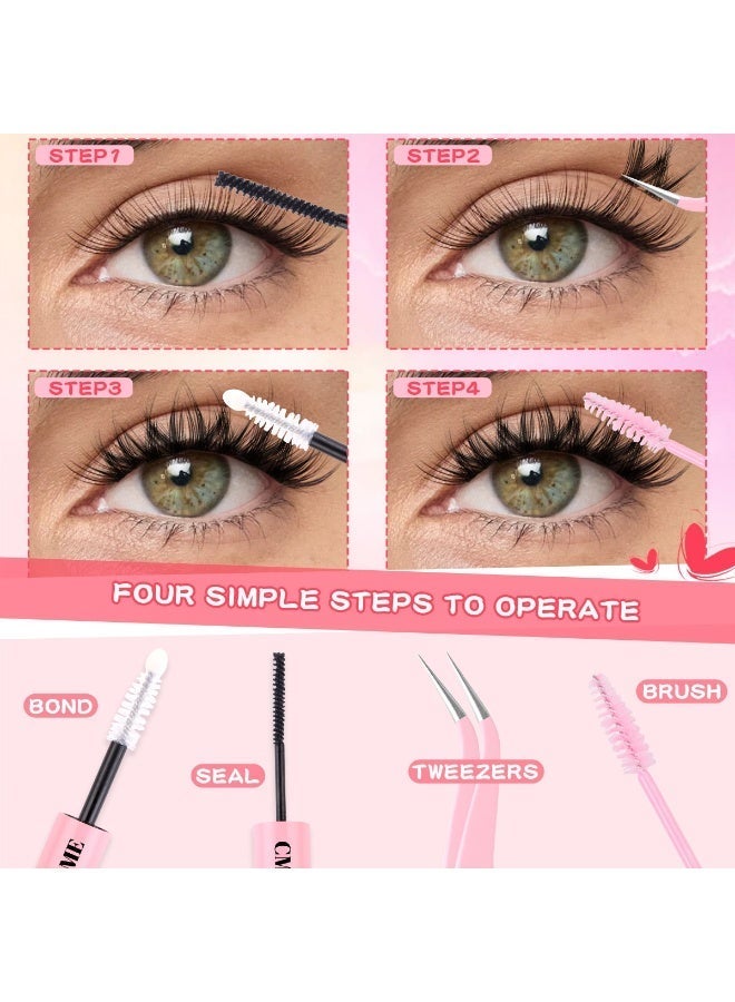 كمايو 108 قطعة من الرموش الصناعية مع مجموعة لاصقة، ومجموعات رموش فردية مع لاصق رموش، وفرشاة رموش وملاقط، ومجموعة تمديد الرموش، سهلة الاستخدام في المنزل. - Image 5