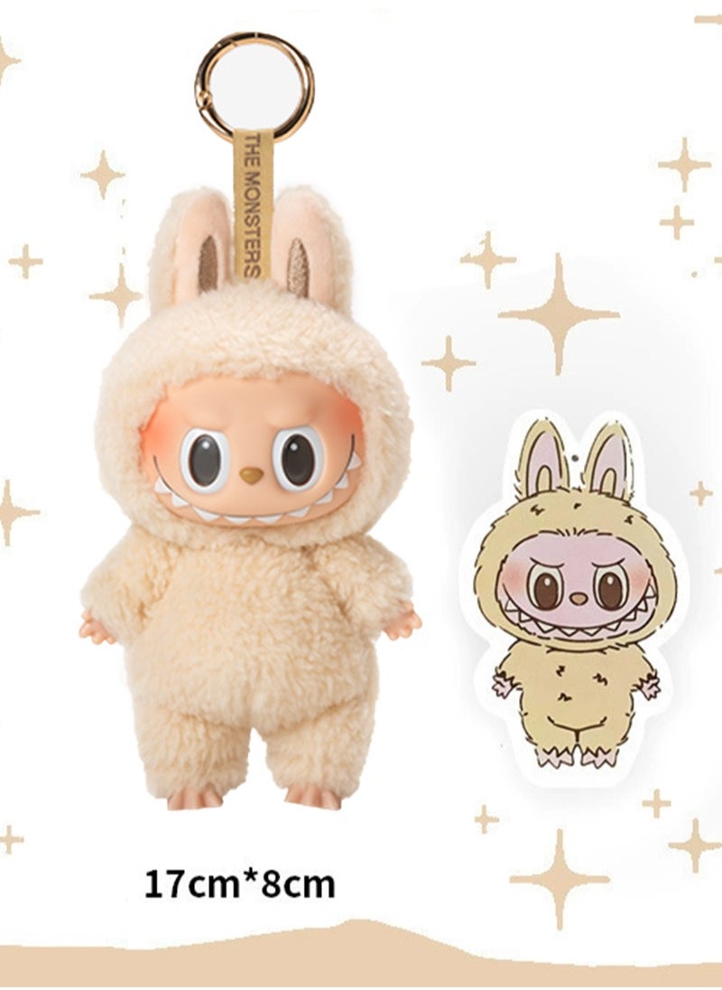 LABUBU LABUBU LABUBU I Generation Of The Motherland Version Of The Macaron Bubble Series Blind Box Vinyl Doll Plush Doll Gift - Soy Milk 1pcs  - Image 2