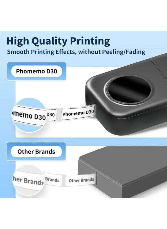 Generic Phomemo D30 Thermal Label Printer Portable Bluetooth Mini Label Maker Machine With 3 Rolls Paper Green  - Image 3