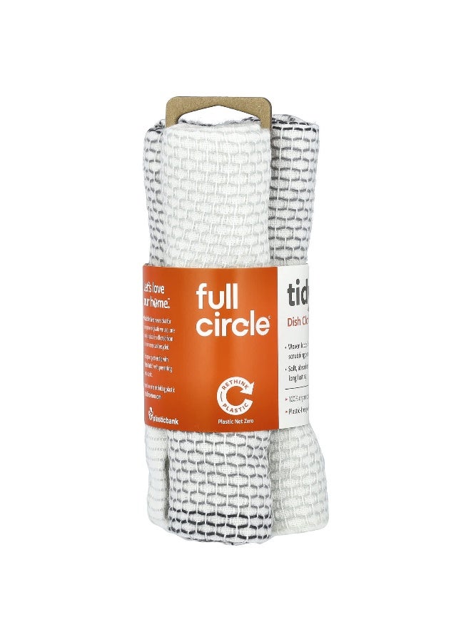 Full Circle مناديل صحون كاملة الدائرة، تيدي™، رمادي، 3 مناديل - Image 1