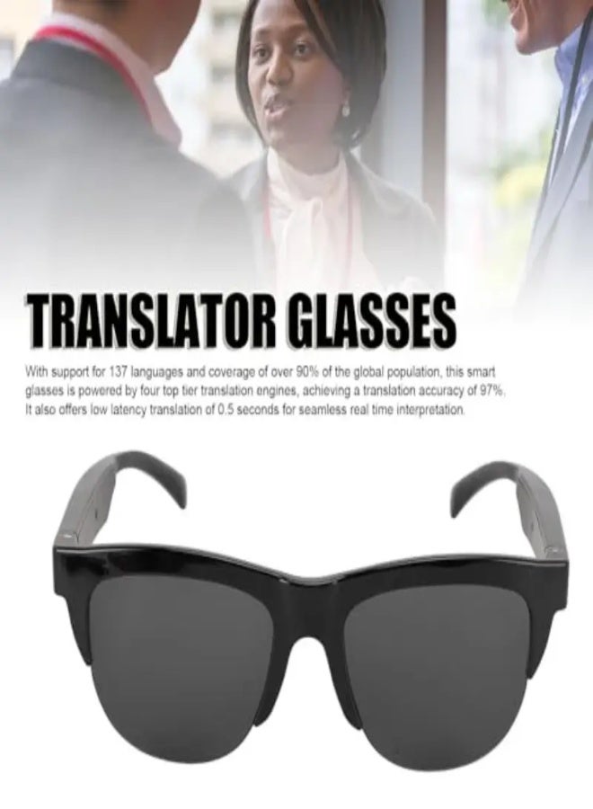 Wireless AI Smart Translator Glasses with Real-Time Translation (137 Languages) – Dual Mic Noise Reduction, Stereo Sound, Wireless Charging, Bilingual Mode | Voice Assistant, Hands-Free Communication, Music  Call Function – Ideal for Travel, Business  Outdoor Use - Image 2