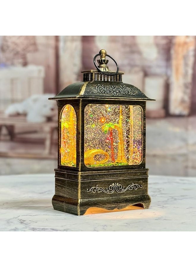 DYD Dubai Landmark LED Water Globe Lantern – Featuring Burj Khalifa, Museum of the Future & Palm Tree – Glitter Swirl Lighted Souvenir | Dubai UAE Gift & Decor Piece Bronze, GMXDB003-4 By DYD Delights - Image 3