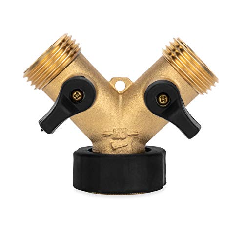 Camco Solid Brass Water Wye Valve Easy Grip Valve Handles and Simple Water Hose Connection CSA Low Lead Certified 20123