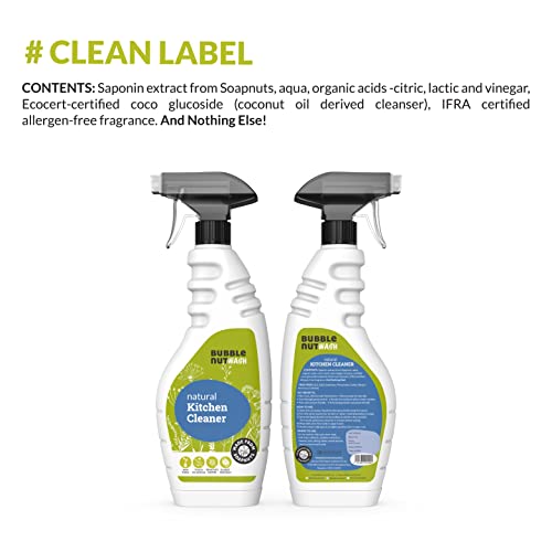 BubbleNut Wash- Natural, Organic Multipurpose Kitchen Cleaner Spray - for Oven, Chimney, Gas Stove, Sink, Slab, Platform, Tiles- Hard Stain & Grease Remover (500 ml X 2) - Image 5