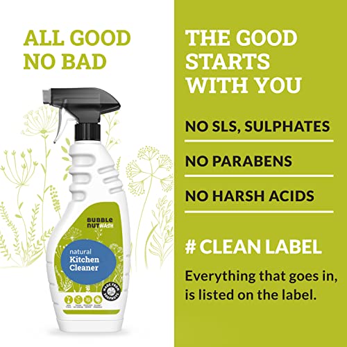 BubbleNut Wash- Natural, Organic Multipurpose Kitchen Cleaner Spray - for Oven, Chimney, Gas Stove, Sink, Slab, Platform, Tiles- Hard Stain & Grease Remover (500 ml X 2) - Image 4
