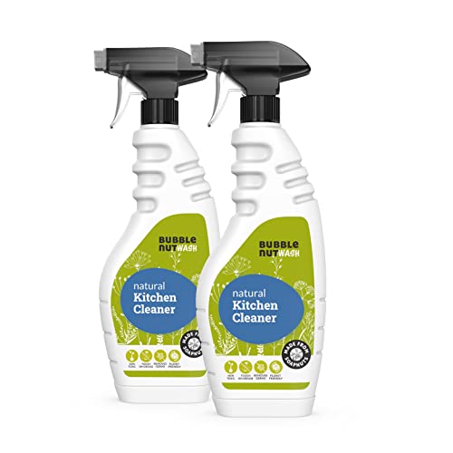 BubbleNut Wash- Natural, Organic Multipurpose Kitchen Cleaner Spray - for Oven, Chimney, Gas Stove, Sink, Slab, Platform, Tiles- Hard Stain & Grease Remover (500 ml X 2) - Image 1