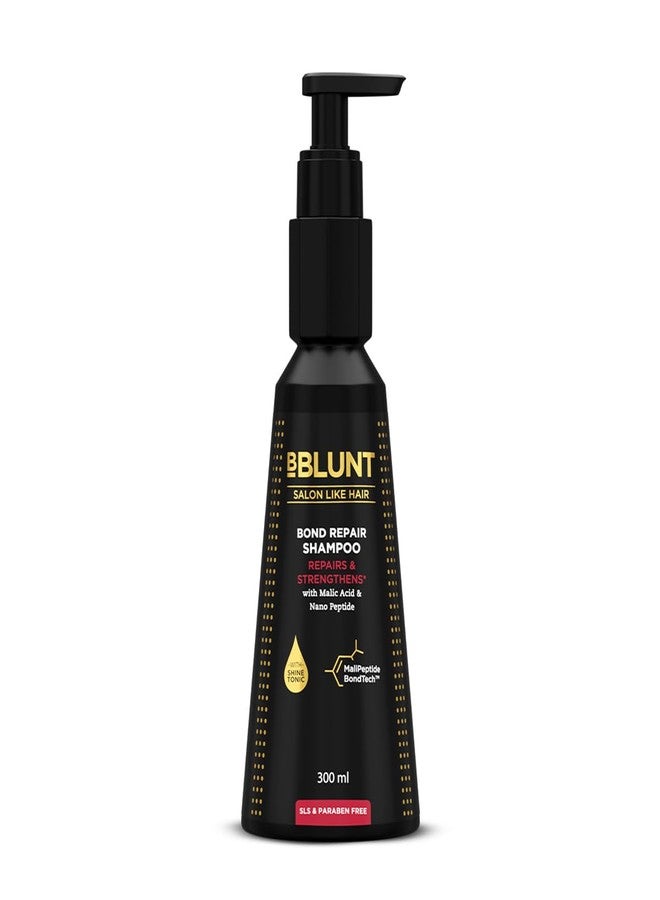 BBLUNT BBLUNT Bond Repair Shampoo - 300ml | Repairs damaged hair by 89% in just 1 use* | Powered with MaliPeptide BondTech | Recommended By Hair Experts | For Men & Women | SLS & Paraben Free - Image 1