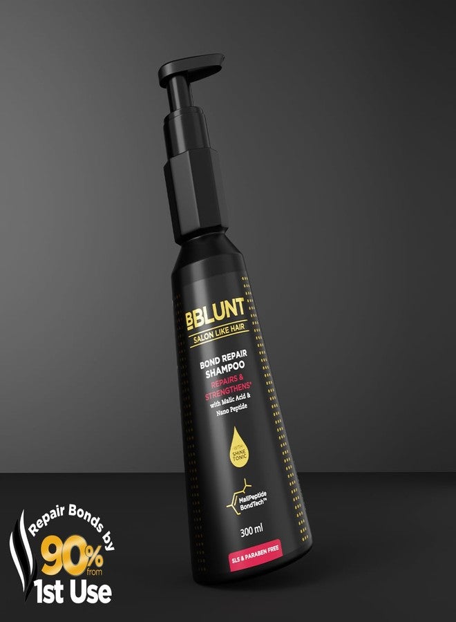 BBLUNT BBLUNT Bond Repair Shampoo - 300ml | Repairs damaged hair by 89% in just 1 use* | Powered with MaliPeptide BondTech | Recommended By Hair Experts | For Men & Women | SLS & Paraben Free - Image 2