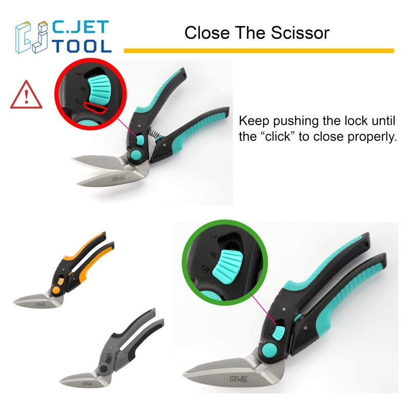 C.JET TOOL 10" Heavy Duty Scissors, Carpet Cutter, Industrial Scissors, Multipurpose, Scissors for Carpet, Cardboard, Leather, Pruning, Gardening, Professional Soft Grip Stainless Steel (Orange) - Image 3