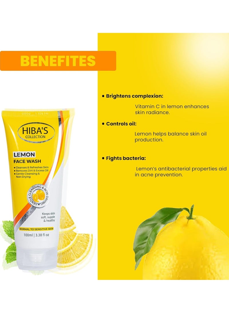 هيبا'ز كوليكشن غسول الوجه بالليمون للبشرة العادية إلى الدهنية، يحافظ على البشرة ناعمة ولينة وصحية 100 مل 3.38 أونصة سائلة - Image 5