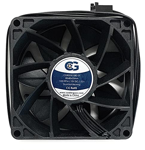 Coolerguys Dual Ball Bearing 12v 3pin Fan (80x25mm, Low Speed) - Image 1