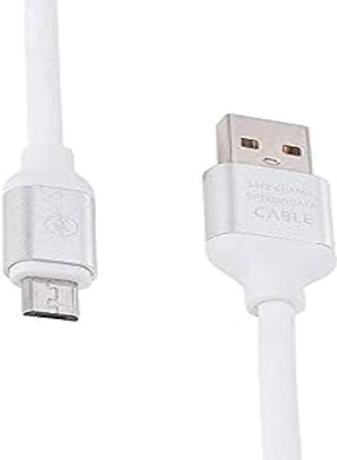 Rubber Fast Charging Cable for Samsung, HTC, LG, Sony, Huawei, Lenovo - White, 1m