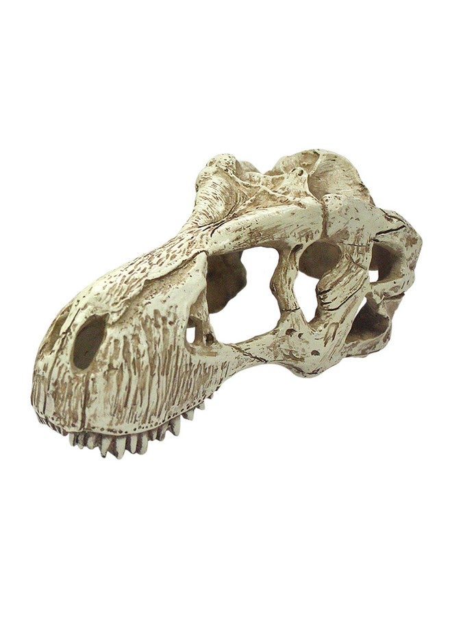 Komodo Reptile Terrarium Realistic T-Rex Skull Ornament Decor | Easy to Clean Under Water Aquarium or Dry Habitat Decoration Accessory, Large, 6.7"x 3.7"x 3.1" - Image 1