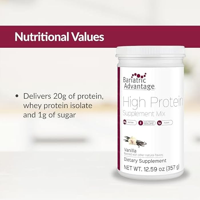 Bariatric Advantage High Protein Supplement Mix - Protein Powder - 20 g Protein - for Pre- & Post-Bariatric Surgery Patients - Iron, Calcium & More - Vanilla - 14 Servings - Image 5