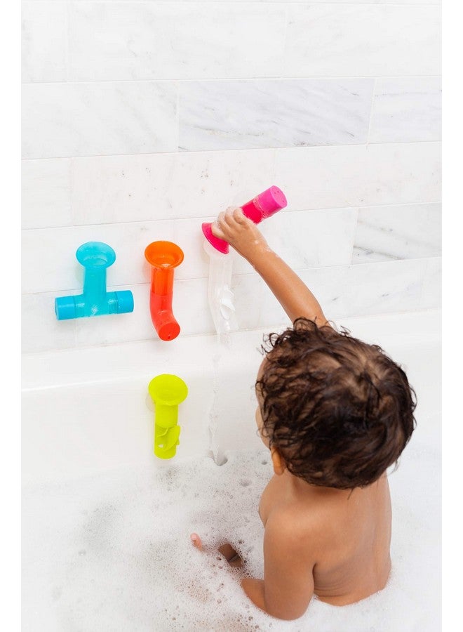 Boon Pipes Toddler Bath Toys - Interactive Toddler Sensory Toys - Suction Bath Toys for Hand Eye Coordination and Fine Motor Skills - Multicolored - 5 Count- Ages 12 Months and Up - Image 4