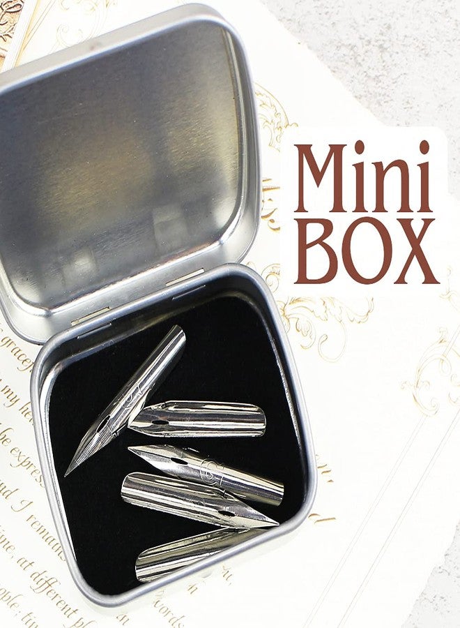 FEATTY 1 Set Dip Pen Wooden English Calligraphy Oblique Nib Holder With Mini Box and 5 Nibs (Sharp Style Set) - Image 4