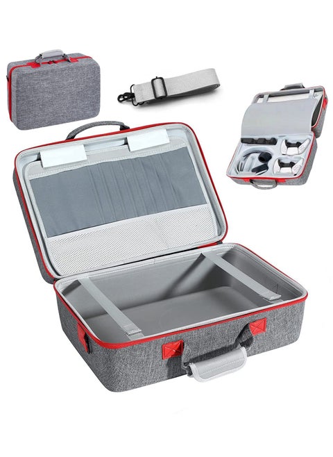 PS5 Carrying Case,PS5 Gaming Storage Bag, Travel Bag Compatible Playstation 5 Disc Console,Portable Cross-Body Hanging On A Suitcase Rugged,Waterproof,Large Capacity-Grey