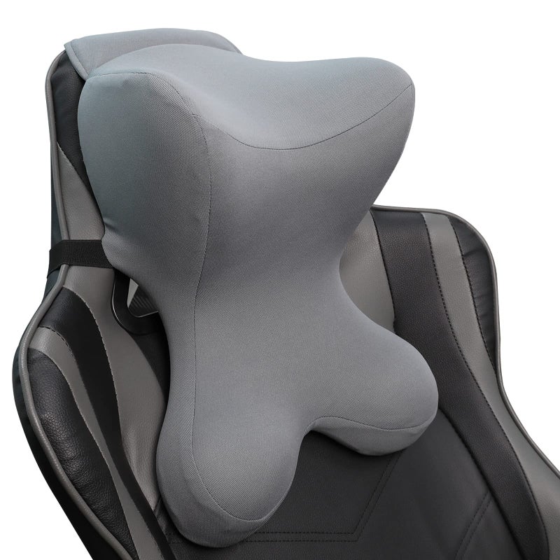 Newsty Car Neck Pillow for Driving Seat Car headrest PillowGaming Chair Pillow with Adjustable Strap Removable Cover Ergonomic Design Neck Support Pillow for Car Office Chair Gaming Chair Grey