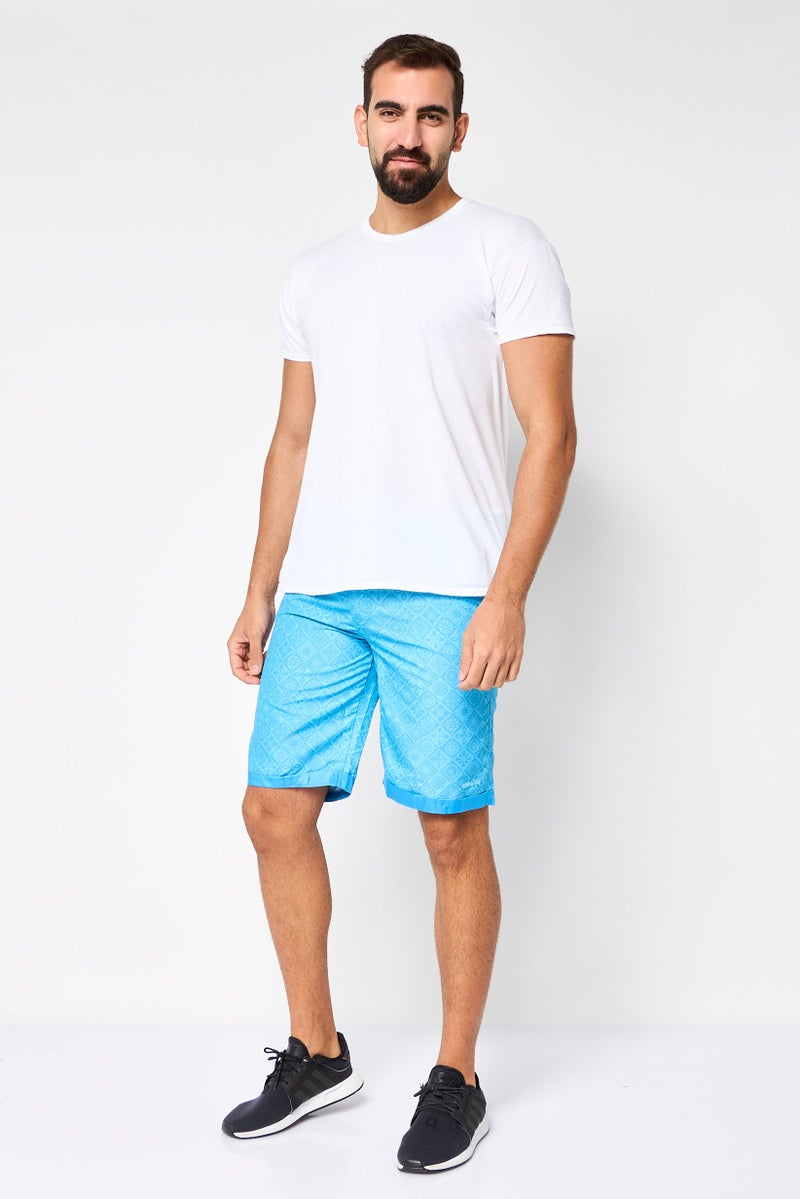 GAS Men Allover Print Basic Shorts, Light Blue - Image 2