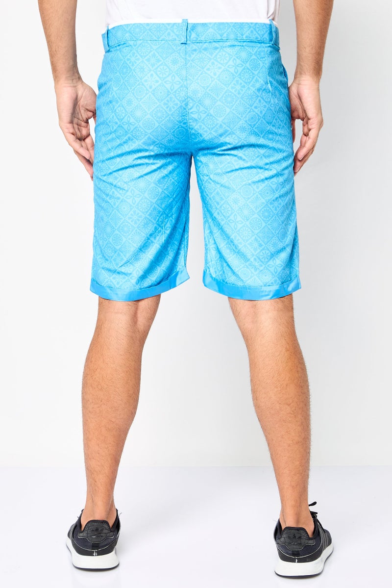 GAS Men Allover Print Basic Shorts, Light Blue - Image 4