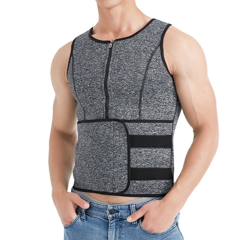 Slimming Shaper Vest Waist Trainer Summer ThinMen's clothing with waist Gray Men's clothing with waist Gray 