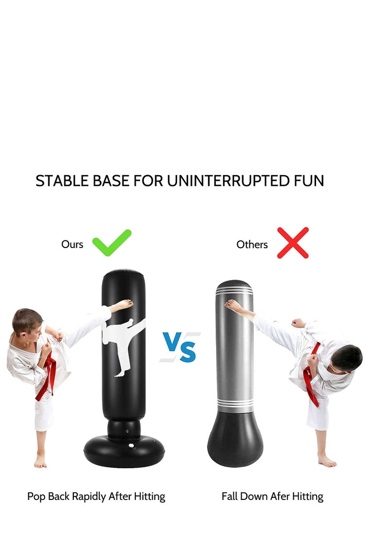 Generic Punching Bag for Kids, 63 Inch Freestanding Boxing Inflatable Punching Bag for Kids , Bounce Back for Practicing Karate, Taekwondo, MMA, Fitness Freestanding Boxing Bag (Air Pump Included)  - Image 5