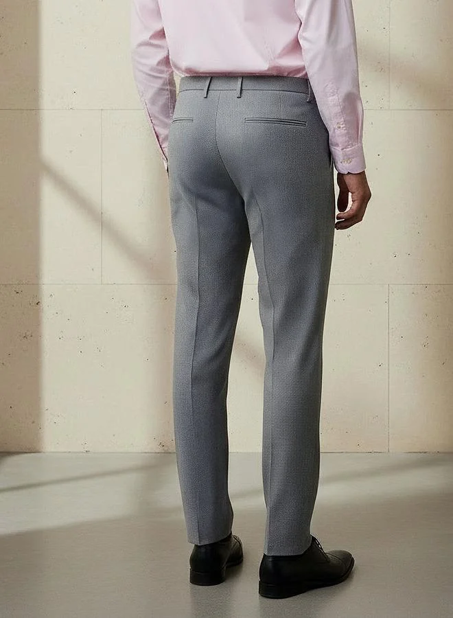 Splash FAV GREY Regular Fit Flexi Waist Formal Trousers for Men | Best Price UAE