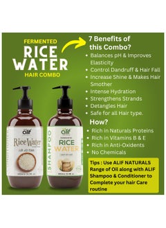 ALIF NATURALS Fermented Rice Water Shampoo | Strengthen & Growth Formula fully Organic enriched with Argan oil & Keratin anti hair fall for All Hair Types-Color & Styling | 300ML  - Image 4