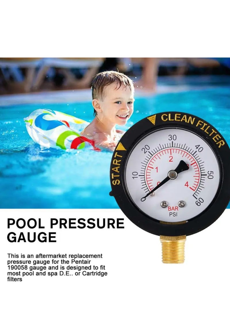 0-60 PSI Mini Pressure Gauge Pool Spa Filter Water Pressure NPT BSP Sand Pressure Gauge Measuring ZG 0-60PSI Cylinder I3G2 - Image 1