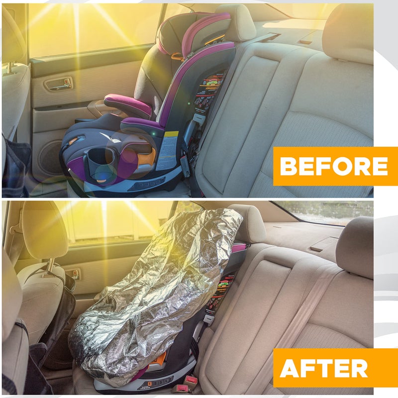 EcoNour Baby Car Seat Sun Shade Cover | Infant Car Seats Heat Protector Keeps Your Toddler Baby Seat at a Cool Temperature | Reflective Baby Seat Covers for Car Seats | Baby Travel Accessories - Image 4