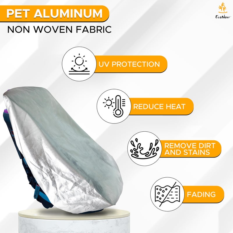 EcoNour Baby Car Seat Sun Shade Cover | Infant Car Seats Heat Protector Keeps Your Toddler Baby Seat at a Cool Temperature | Reflective Baby Seat Covers for Car Seats | Baby Travel Accessories - Image 3