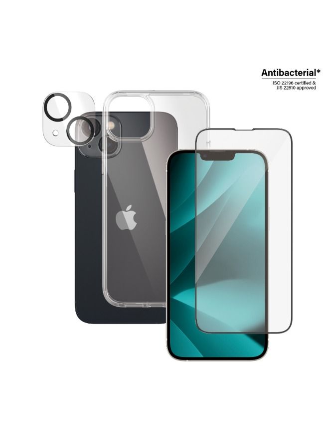 PanzerGlass Apple iPhone 14 Plus (6.7" 2022) ULTIMATE PROTECTION  3-in-1  Bundle - ClearCase + Screen Protector + Camera Lens Protector - Clear - Image 1