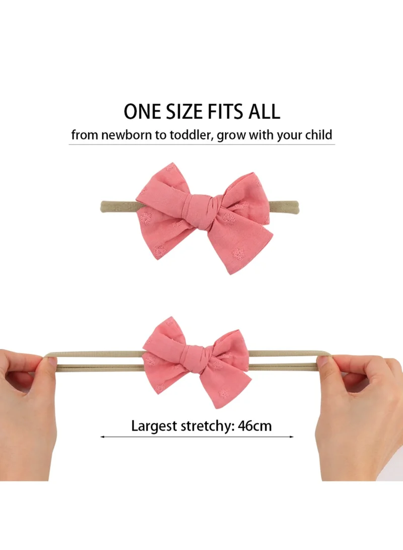 D'Daniela Jana Ribbon Bow Clip Set with Ponytail For Babies and Girls - Cream