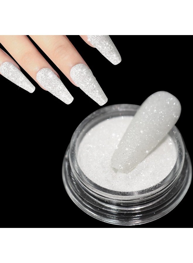 Laza 1.5g/0.05oz Diamond Nail Glitter Reflective Glitter Rhinestones Diamond Dust Pixie Crystals for Nails Holographic Nail Powder Glitter Decorations for Nail Art Tips Manicure - Sparkle White - Image 1
