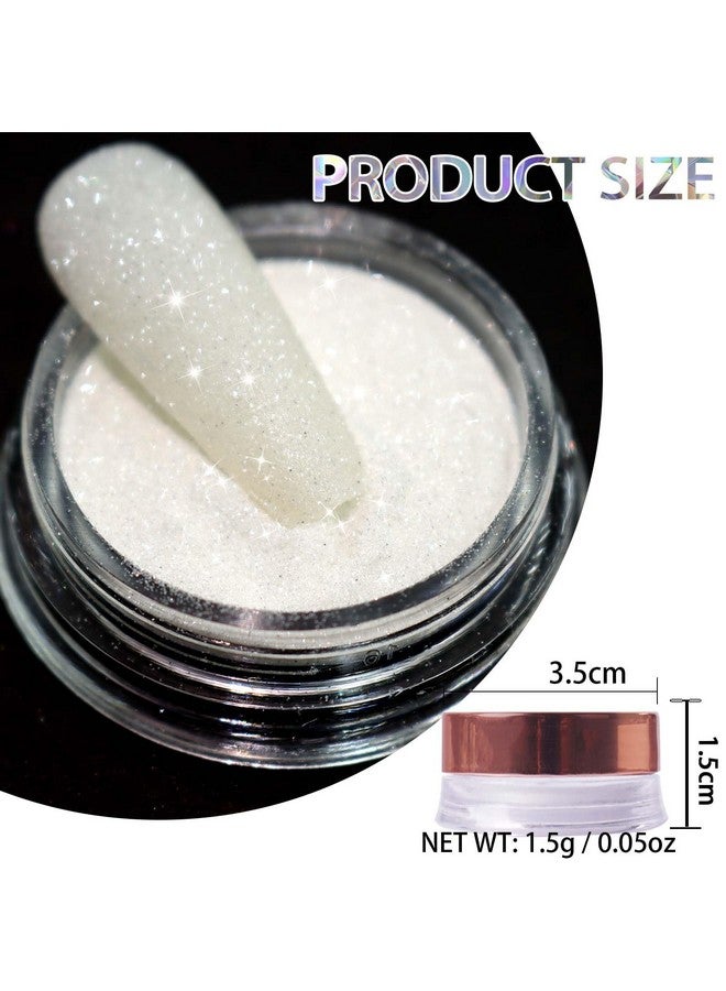Laza 1.5g/0.05oz Diamond Nail Glitter Reflective Glitter Rhinestones Diamond Dust Pixie Crystals for Nails Holographic Nail Powder Glitter Decorations for Nail Art Tips Manicure - Sparkle White - Image 2
