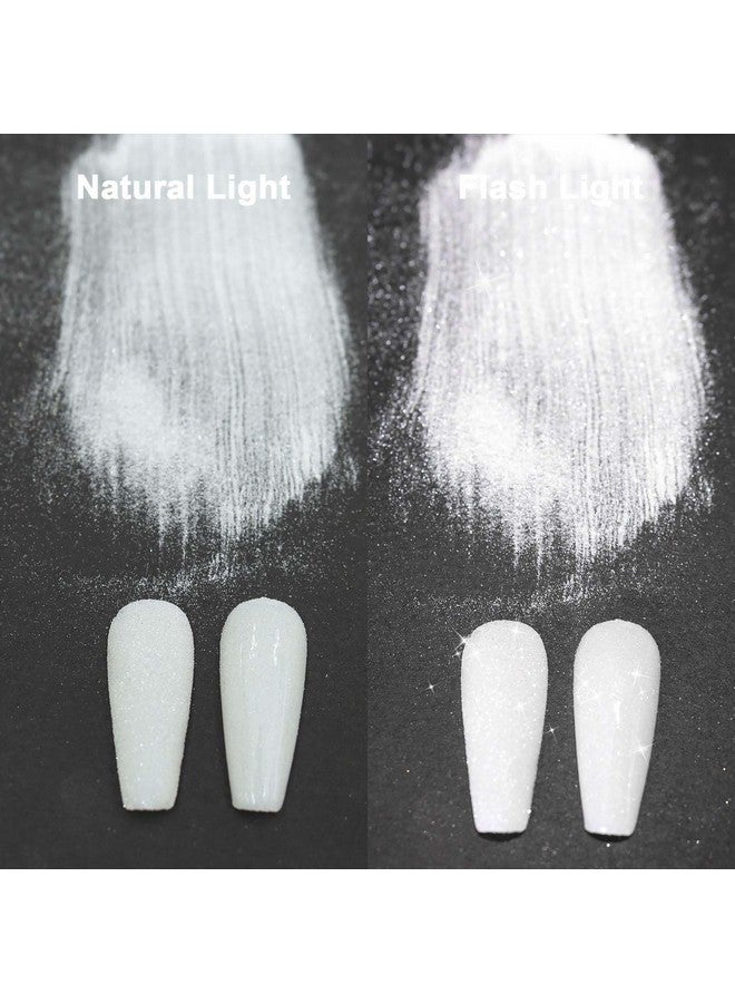 Laza 1.5g/0.05oz Diamond Nail Glitter Reflective Glitter Rhinestones Diamond Dust Pixie Crystals for Nails Holographic Nail Powder Glitter Decorations for Nail Art Tips Manicure - Sparkle White - Image 4