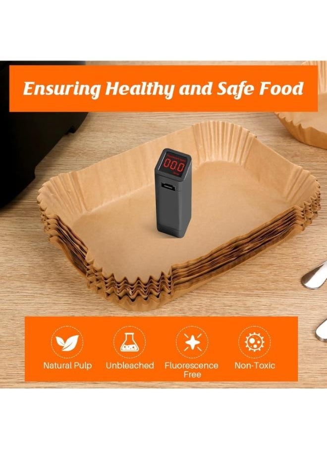 Air Fryer Disposable Paper Liners, 50PCS Parchment Paper Liners -Oil-Proof Water-proof Food Grade Liner for Baking Roasting Microwave