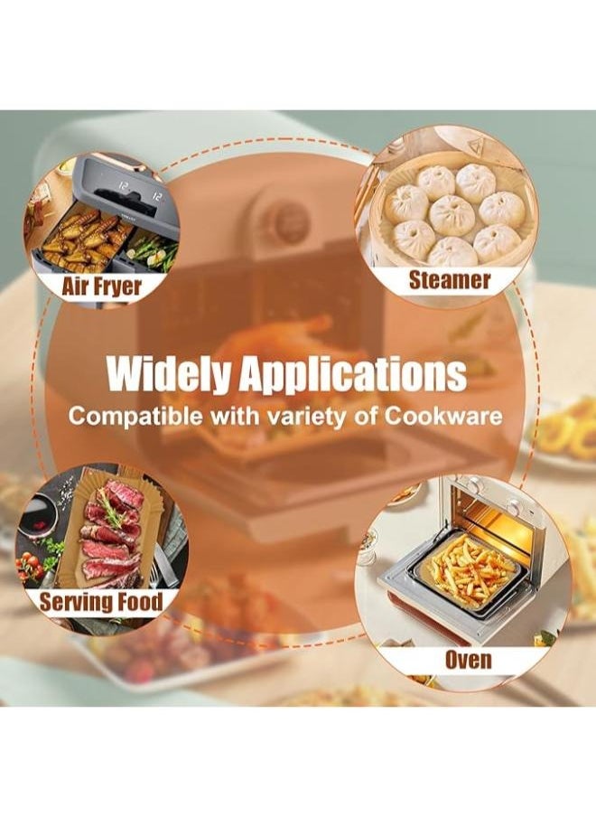 Air Fryer Disposable Paper Liners, 50PCS Parchment Paper Liners -Oil-Proof Water-proof Food Grade Liner for Baking Roasting Microwave