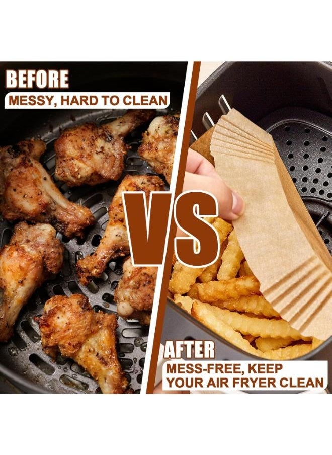 Air Fryer Disposable Paper Liners, 50PCS Parchment Paper Liners -Oil-Proof Water-proof Food Grade Liner for Baking Roasting Microwave