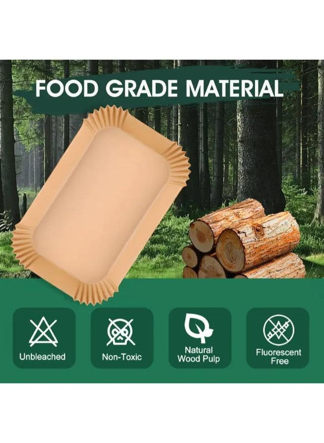 Air Fryer Disposable Paper Liners, 50PCS Parchment Paper Liners -Oil-Proof Water-proof Food Grade Liner for Baking Roasting Microwave