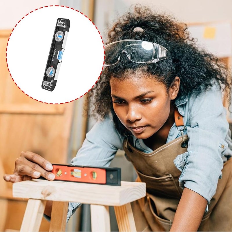 مسطرة زاوية فقاعية عالية الدقة صندوق مغناطيسي من الألومنيوم للاستخدام المنزلي والمهني - Image 3