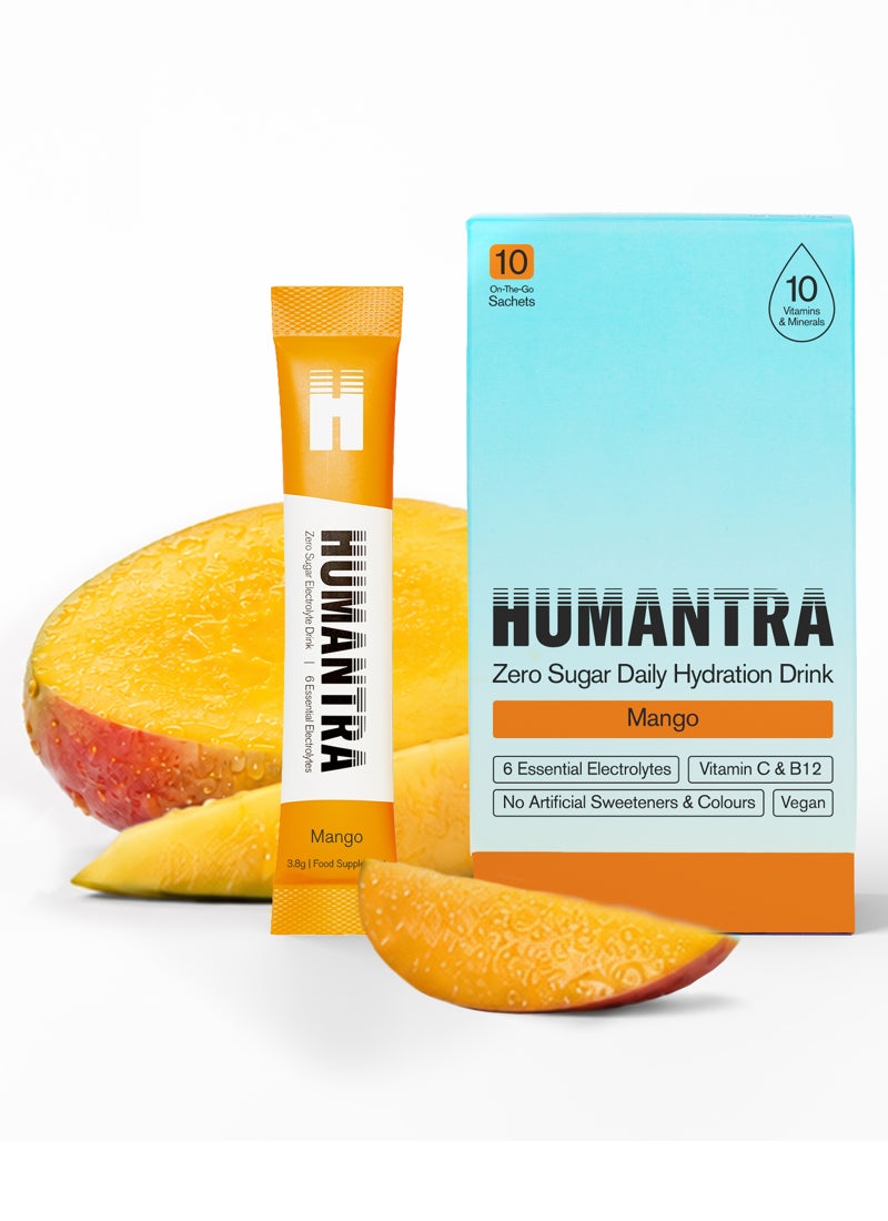 Humantra Mango Electrolyte Hydration Drink Sachets - Image 1