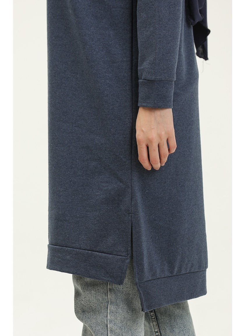 Sefa Merve Two Thread Slit Detailed Sports Tunic 3010-04 Indigo  - Image 4